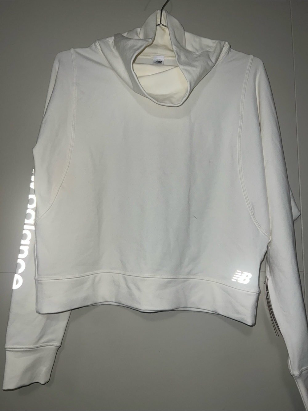 New Balance Women's Cream Funnel Neck Sweatshirt